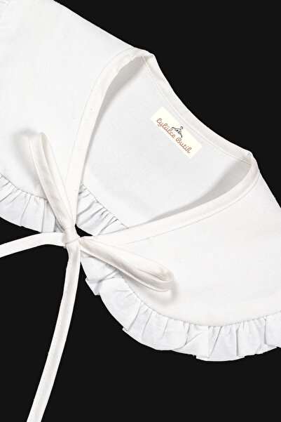 Eylülce Butik Berlin Guler Volanat Guler mobil Cămașă albă din bumbac (adult)