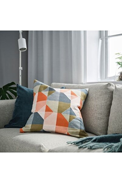 IKEA - SVARTHÖ, husă de pernă, portocaliu-multicolor, 50x50 cm