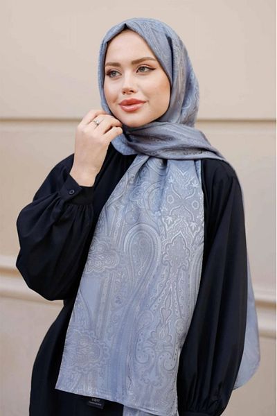 aldyoo Ethnic Etro Pattern Voile Grey Σάλι (70 x 180 cm)