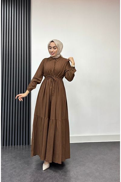FREEMİH TEKSTİL Lara Laced Wrapped Fabric Dress