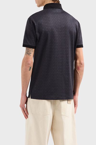 Emporio Armani تي شيرت رجالي من قطن الجاكار بياقة بولو - بأزرار، EM 000788   AF1291