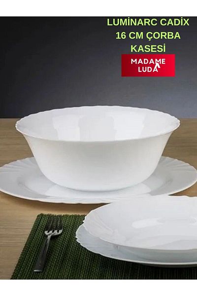 Luminarc Arcopal Cadix 16 cm White Soup Bowl - 6 Pieces, Madame Luda Stores