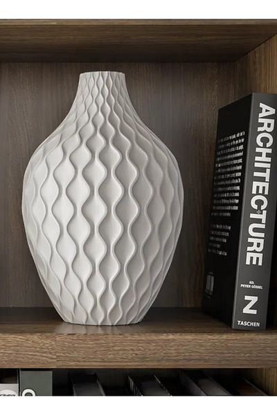 3D Brothers Decorative plastic vase with a gentle wave