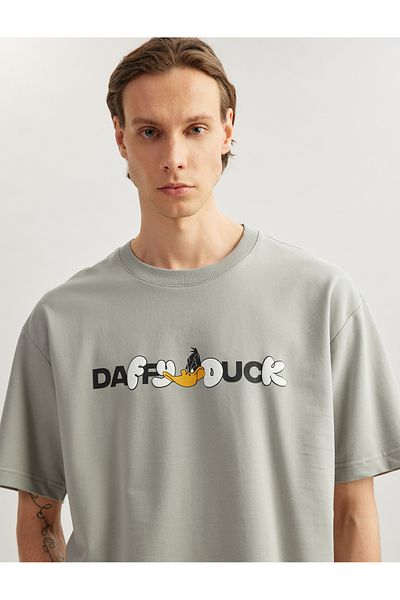 Koton New Season Short Sleeve Cotton Tok Fabric Crew Neck Oversize Printed Licensed Daffy