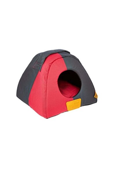 Gigwi Triangle Canvas Fabric Cat and Small Breed Dog Bed Red/Black 40X40X33 cm