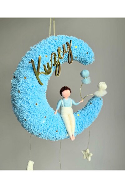 Tasarım Keçe bebek kapı süsü, ay kapı süsü, peri bebek