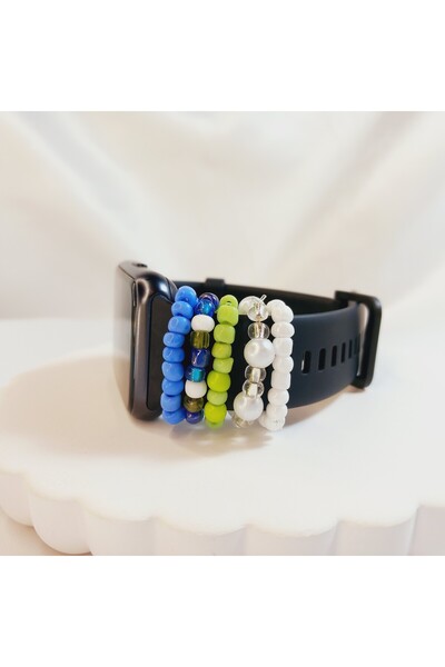 Crystal Atelier Renkli İnci Boncuk Watch Band Charm - Akıllı Saat Kordon Süsü...
