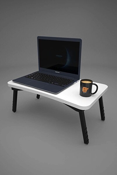 Mobezzo Dellaks Laptop Stand Portable Breakfast Table Folding Study Table White