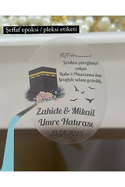 arl etiket tasarım dijital baskı merkezi Şeffaf Hac ve Umre Hatırası Etiketi ...