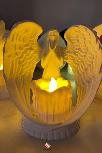 a life in games Dekoratif Kanatlı Melek Led mumluk (Tealight led Mum hediyeli...