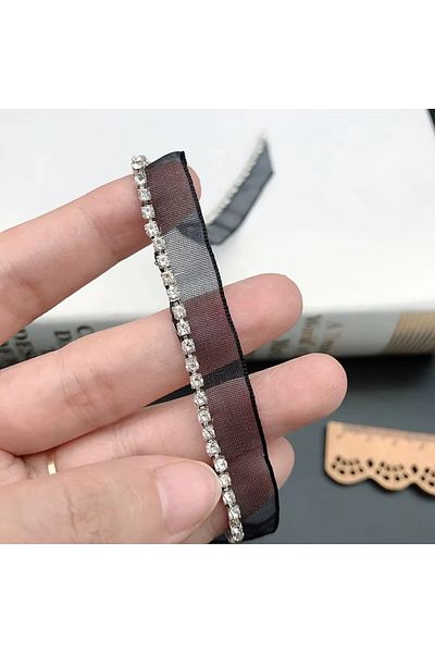 BEİLYS COSMETİCS & ACCESSORY 10mm Strut Laced Lace Sconce Ribbon - 1 Meter Width