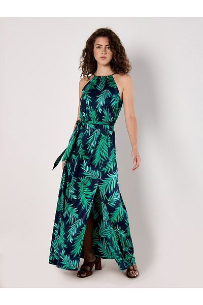Apricot Maxikleid Mit Blattseil