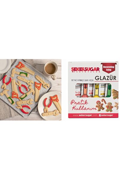 MAHLA Set de 4 forme pentru prăjituri + Set de glazură - Faceți-vă singur, pi...