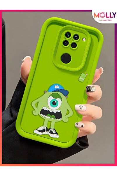 Molly Xiaomi Redmi Note 9 İçin Yeşil Kenarları Kalın 3d Kabartmalı Sevimli Ca...