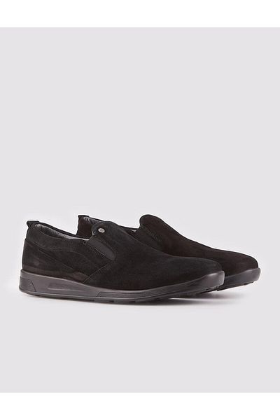 Cabani Black Genuine Leather Men's Casual Shoes