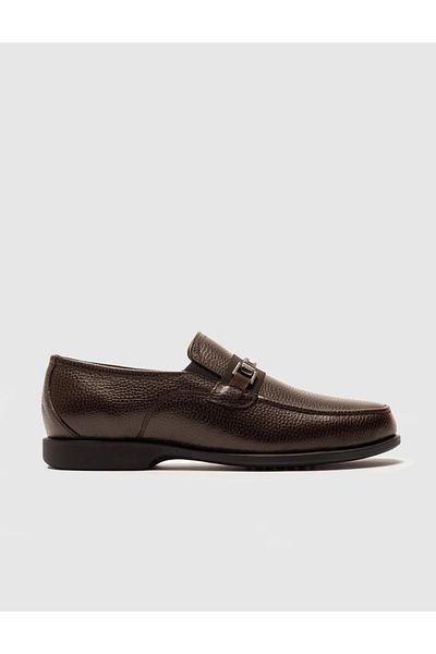Cabani Men's Casual Shoes - Genuine Leather and Stitching Detail, Brown