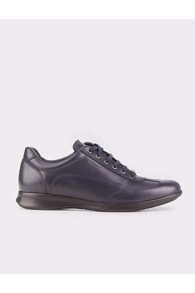 Cabani Navy Blue Genuine Leather Men's Shoes
