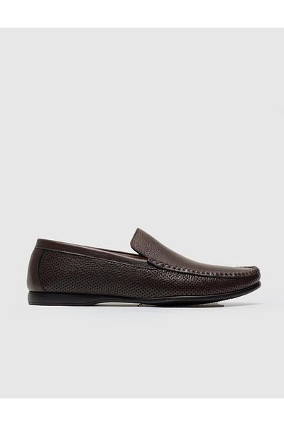 Cabani Genuine Leather Brown Men's Loafer