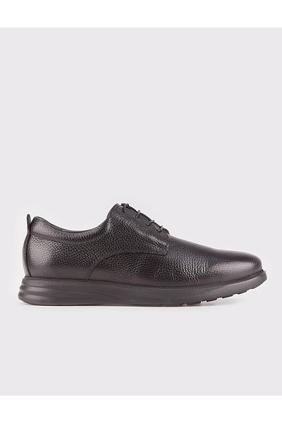 Cabani Genuine Leather Black Eva Sole Lace-Up Men's Casual Shoes