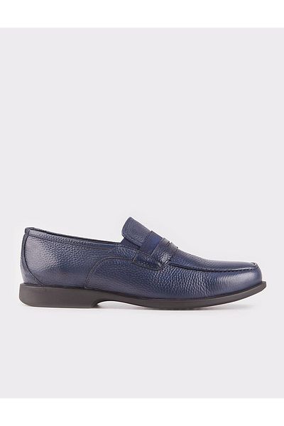 Cabani Genuine Leather Navy Blue Men's Loafer