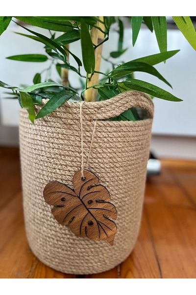 Bohemahomedecor Плетена кошница от юта, органайзер за саксии за цветя, декоративна кошница, държач за саксии за цветя