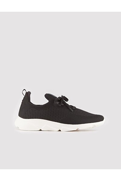 Cabani Πλεκτά Μαύρα Δαντέλα Λευκή Σόλα Ανδρικά Αθλητικά Παπούτσια