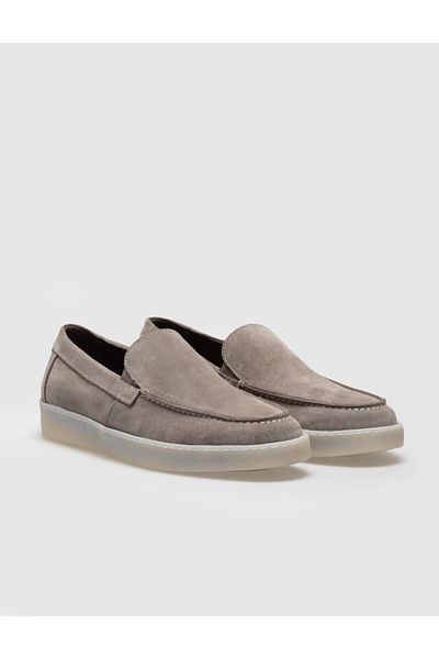 Cabani Genuine Leather Beige Suede Men's Casual Shoes