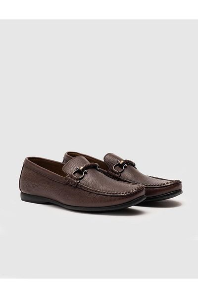 Cabani Genuine Leather Men's Brown Loafer Shoes