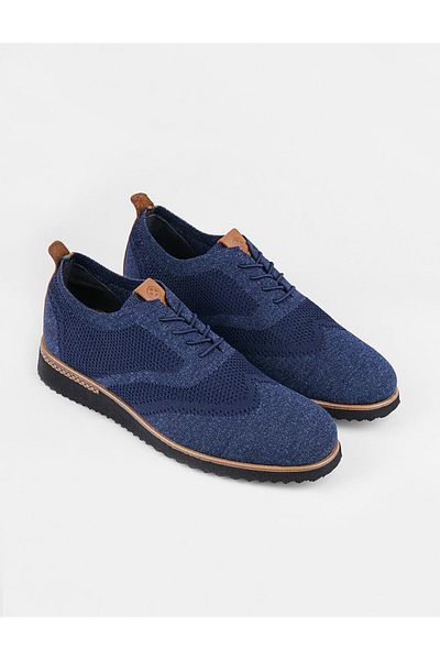 Cabani Black Sole Knitwear Navy Blue Men's Casual Shoes