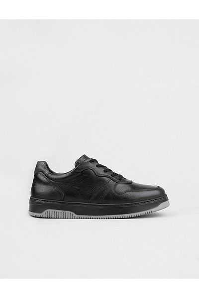 Cabani Genuine Leather Black Berlin Lace-Up Men's Sports Shoes