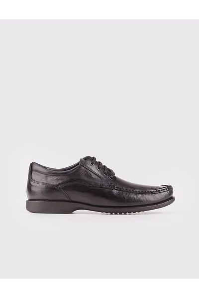 Cabani Men's Casual Shoes - Genuine Leather, Black, Lace-up