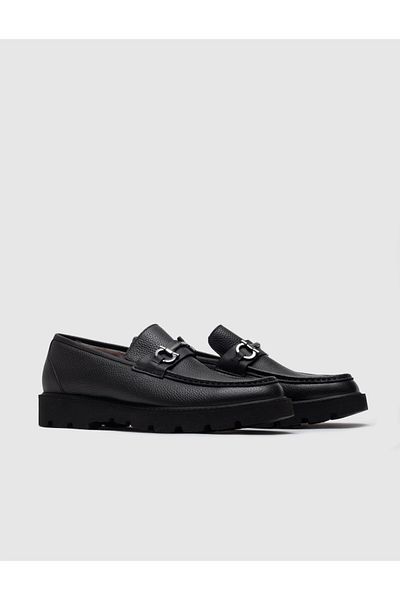 Cabani Genuine Leather Black Fur Men's Casual Shoes