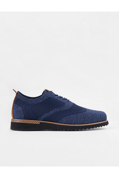 Cabani Black Sole Knitwear Navy Blue Men's Casual Shoes