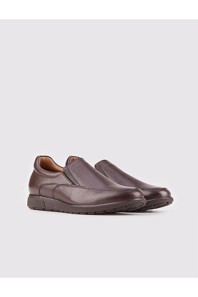 Cabani Genuine Leather Rubber Sole Brown Men's Casual Shoes
