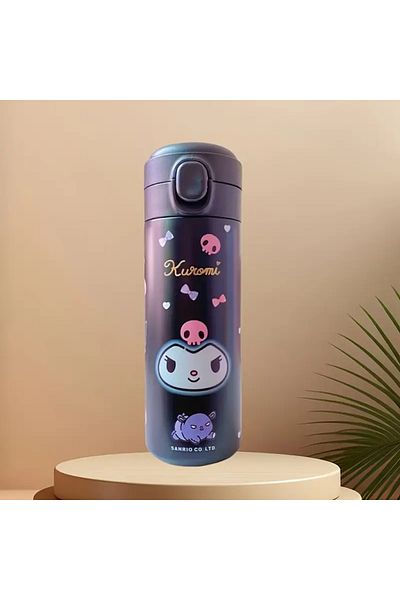 bundle island ترمس للأطفال باللون الأسود مع مجسمات كورومي - ستانلس ستيل KRM1403
