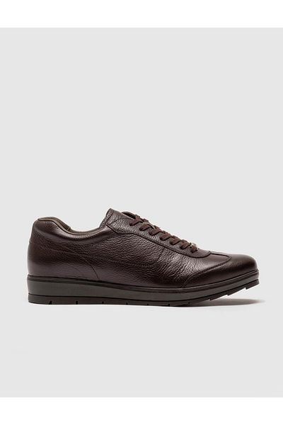 Cabani Genuine Leather Thermo Sole Brown Lace-Up Men's Casual Shoes