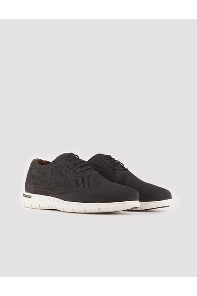 Cabani Men's Black Knitwear - Lace-up Casual Shoes