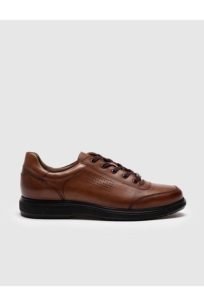 Cabani Genuine Leather Tan Lace-Up Men's Casual Shoes