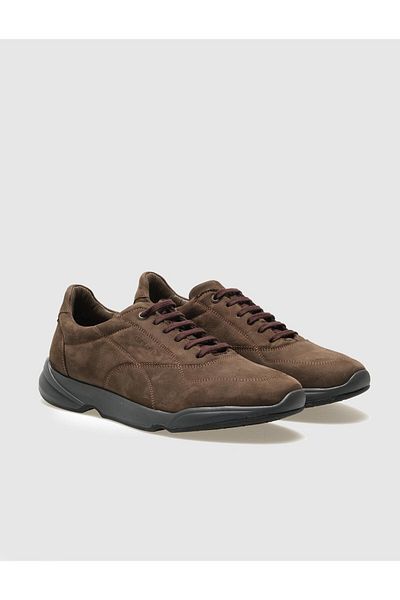 Cabani Genuine Leather Khaki Nubuck Men's Casual Shoes