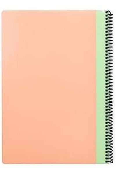 STOREMAX Jvnnastore Pruva Pastel Series, A4 100 Sheets Lined Cardboard Cover Pet Spiral Notebook, Pink Tr