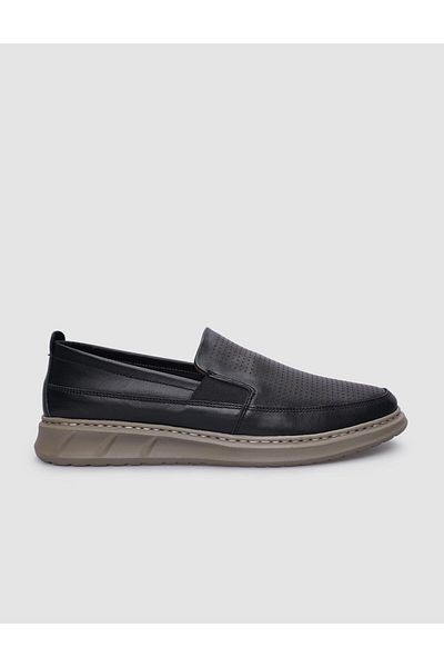 Cabani Black Genuine Leather Men's Casual Shoes - 100%