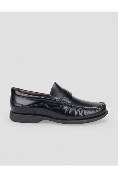Cabani 100% Genuine Leather Black Opening Men's Casual Shoes