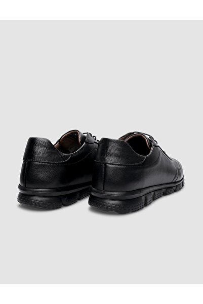 Cabani %100 Hakiki Deri Siyah Bağcıklı Erkek Günlük Ayakkabı