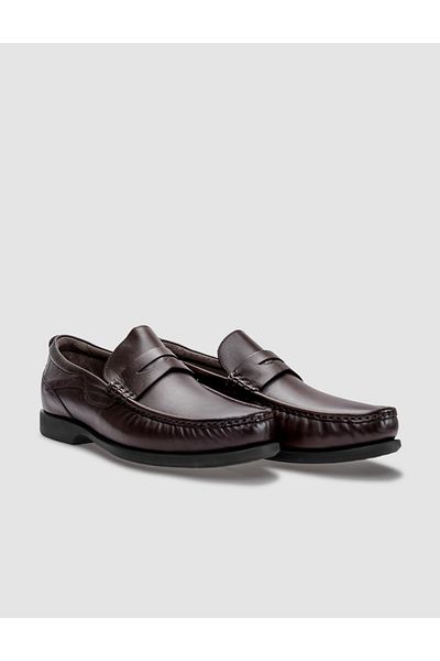 Cabani Genuine Leather Brown Men's Loafer