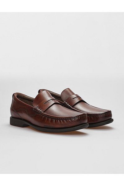 Cabani Genuine Leather Brown Men's Casual Shoes