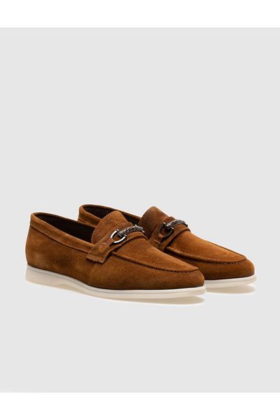 Cabani Genuine Leather Tan Suede Men's Casual Shoes
