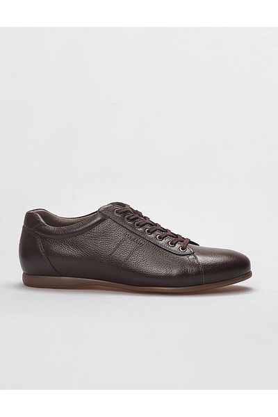 Cabani Genuine Leather Brown Lace-Up Men's Casual Shoes