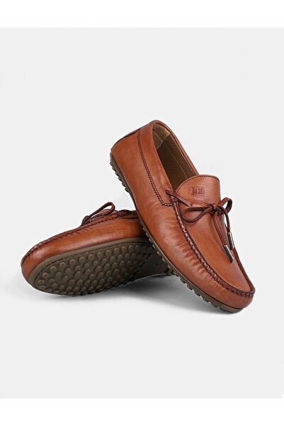 Cabani Erkek Hakiki Deri Taba Loafer Ayakkabı