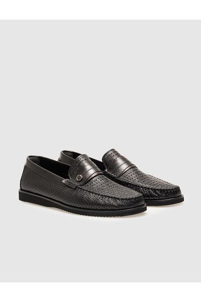 Cabani Pantofi casual pentru bărbați din piele naturală neagră