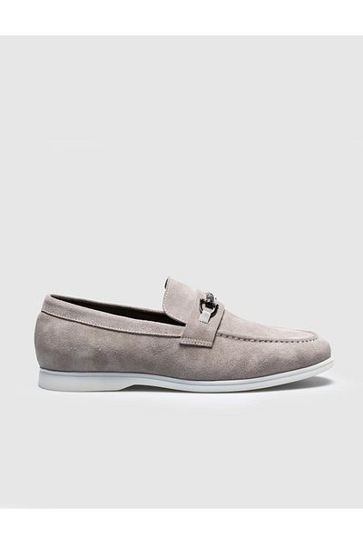 Cabani Genuine Leather Beige Suede Men's Casual Shoes